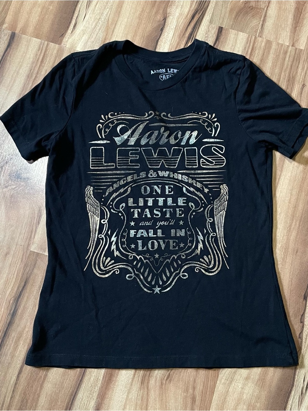 Aaron Lewis Shirt-  Black Angels and Whiskey Tour Country Rock Tee sz S